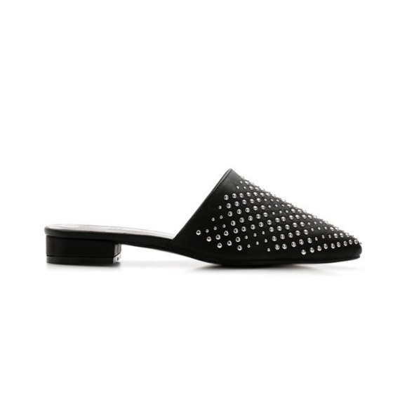 Black Studded Mule Shoe - Picture 2 of 2